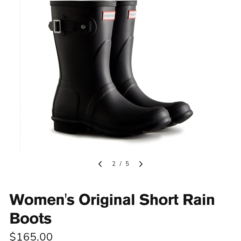 Hunter Women's Black Original Short Rain Boots